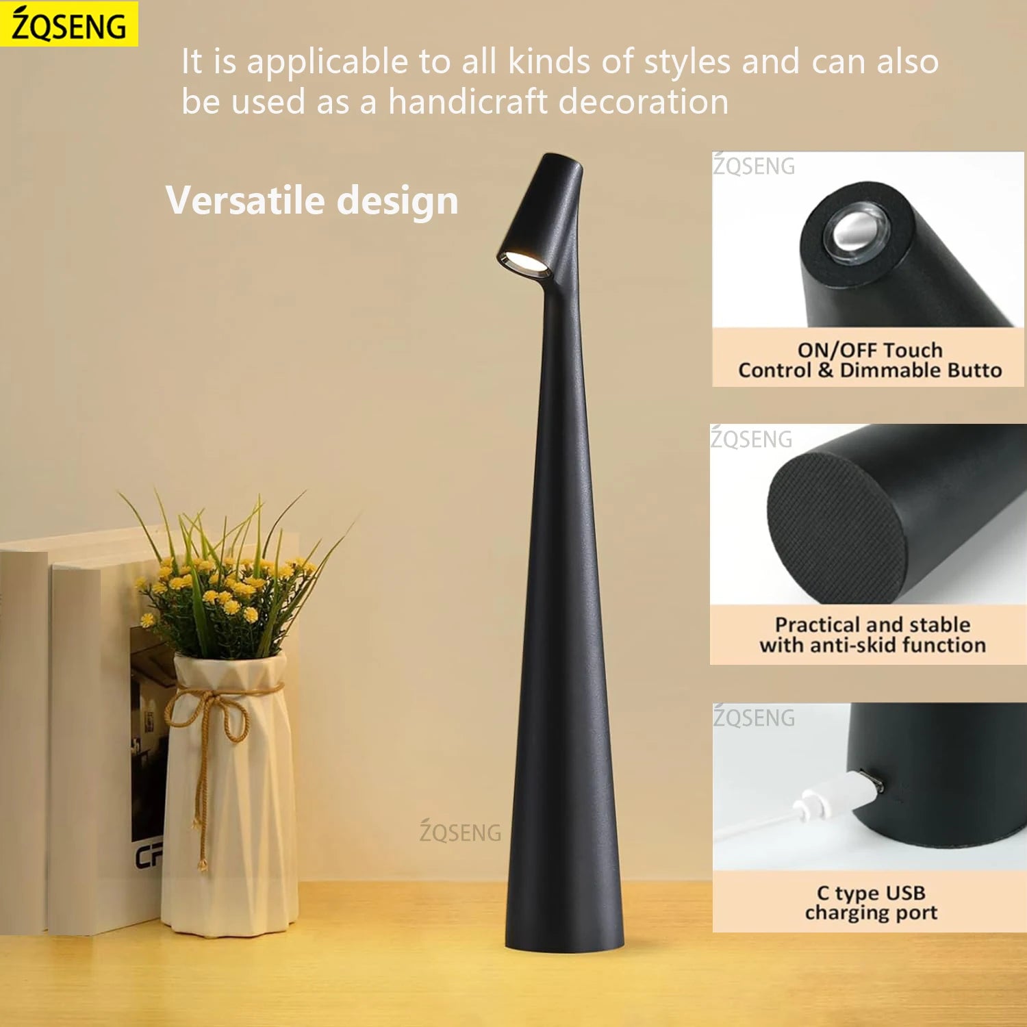 Sleek Shine - Moderne Draadloze Sfeerlamp