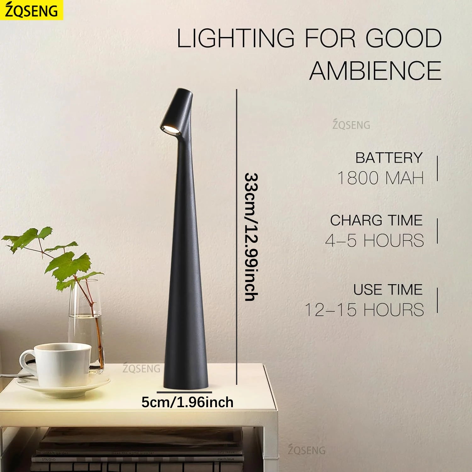 Sleek Shine - Moderne Draadloze Sfeerlamp